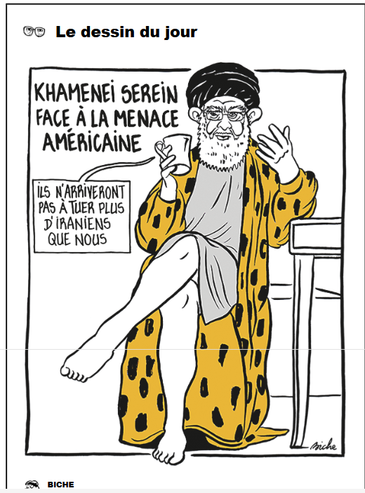 BoucharaCharly's tweet photo. Merci #Biche @Charlie_Hebdo_ Si #Charlie n'existait pas, il faudrait l'inventer...
#Khamenei est serein aussi parce que les #proGaza ont remisé leurs indignations : une affaire interne à l'#islam sans juifs dans le portrait, ça ne mérite pas une prière de rue ou un campus occupé! https://t.co/l2uKEswLu5