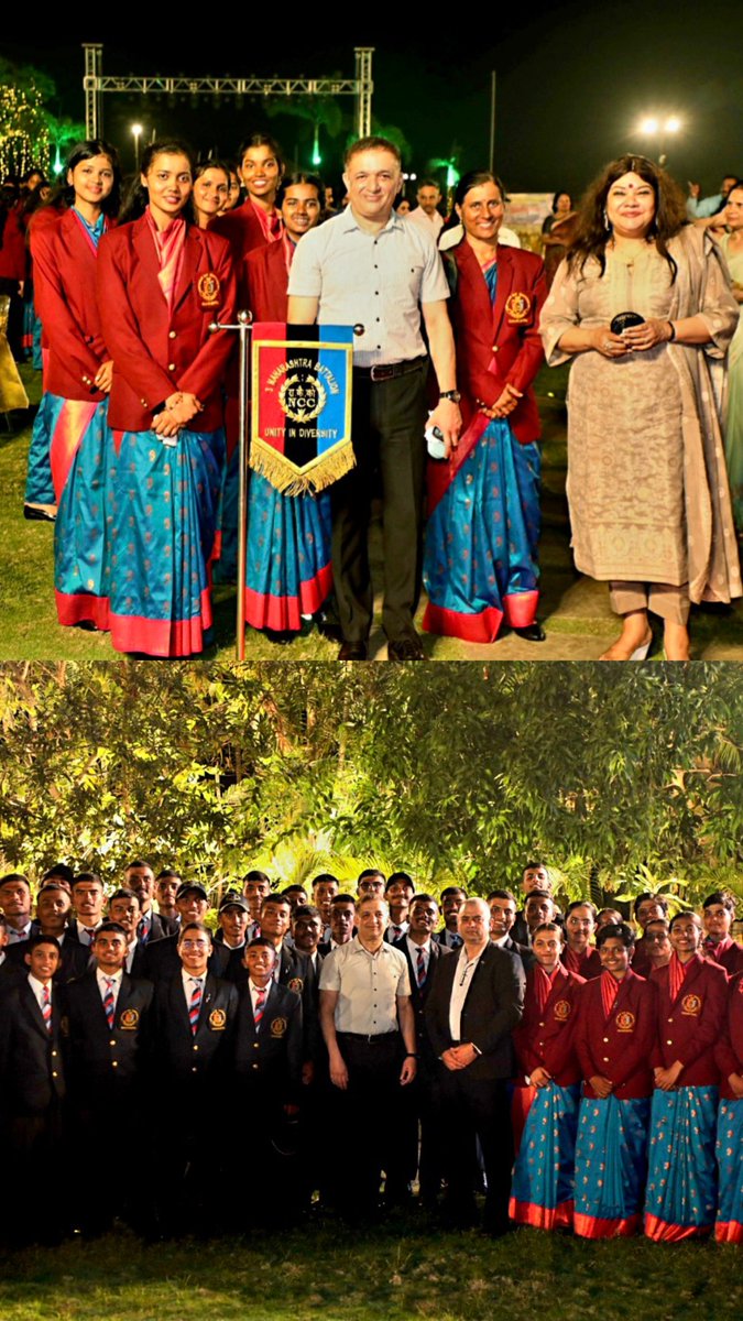 ncc_dte's tweet photo. ADG NCC Dte Maharashtra Hosts Vibrant Reception for RDC 26 Cadets at AOMI, Colaba

In a seamless transition from formal ceremonies to celebratory social events, ADG NCC Dte Maharashtra organized a lively reception at the AOMI, Colaba, to honor the cadets of the Republic Day Camp (RDC) 2026 contingent. The social evening captivated the cadets with dazzling lights, soulful music, and infectious melodies, shifting their focus from the disciplined Kartavya Path to the vibrant dance floor, where they grooved to the pulsating rhythms. Showcasing their multifaceted talents, the cadets commanded the stage as confident MCs, holding the audience spellbound with effortless elan. JUO Tanu Bhan, All India Best Cadet, and Cdt (Capt) Ruturaj Gaikwad, Bronze Medalist in the All India Best Cadet competition shared inspiring reminiscences of their journeys to the podium, their radiant personalities and poised self-expression earning thunderous applause from officers, ladies present, and ear-shattering cheers from their RDC peers.

Adding to the patriotic fervor, Shri Ameya Dabli and his team from Ekam Satt Foundation ignited the spirits with high-octane renditions of soul-stirring songs. Their melodies resonated deeply with the cadets, who joined them on stage for collaborative numbers and swayed enthusiastically to the beats. Maj Gen Vivek Tyagi and Mrs Manju Tyagi, along with fellow officers and ladies, mingled with the cadets, immersing themselves in the electrifying atmosphere. The ADG extended hearty congratulations to the RDC contingent for their stellar performance and exhorted the youth; future leaders of the nation to pursue excellence and glory in nation-building as India gallops towards Viksit Bharat @2047. On behalf of the Directorate, the General Officer expressed profound gratitude to Shri Ameya Dabli and his team for their energetic and melodious contribution. He also thanked other senior dignitaries who joined in celebrating our Yuva Shakti.

#NariShakti
#SashaktYuva
@vatsvirendra1 
@Tango78478590
@HQ_DG_NCC 
@adgpi
@DefPROMumbai
@ekamsatt2017
@dabliameya