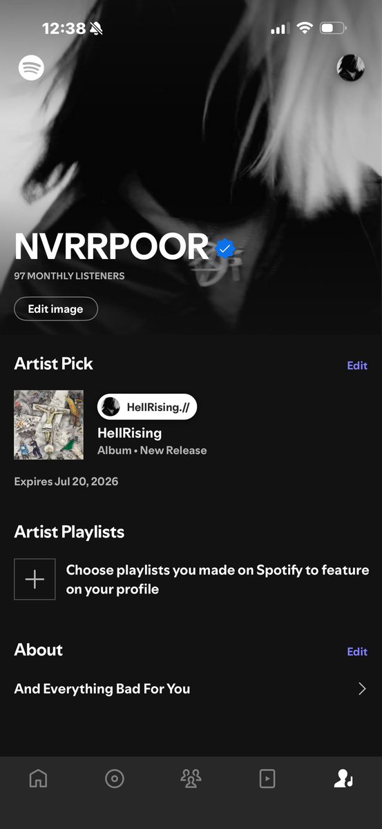 nvrrpoor's tweet image. Day 13 posting my Spotify Homepage Until I’m signed to a Major Label THANK YOU FOR 25 STREAMS YESTERDAY THAT WAS OUR BIGGEST STREAMING DAY SO FAR ILY