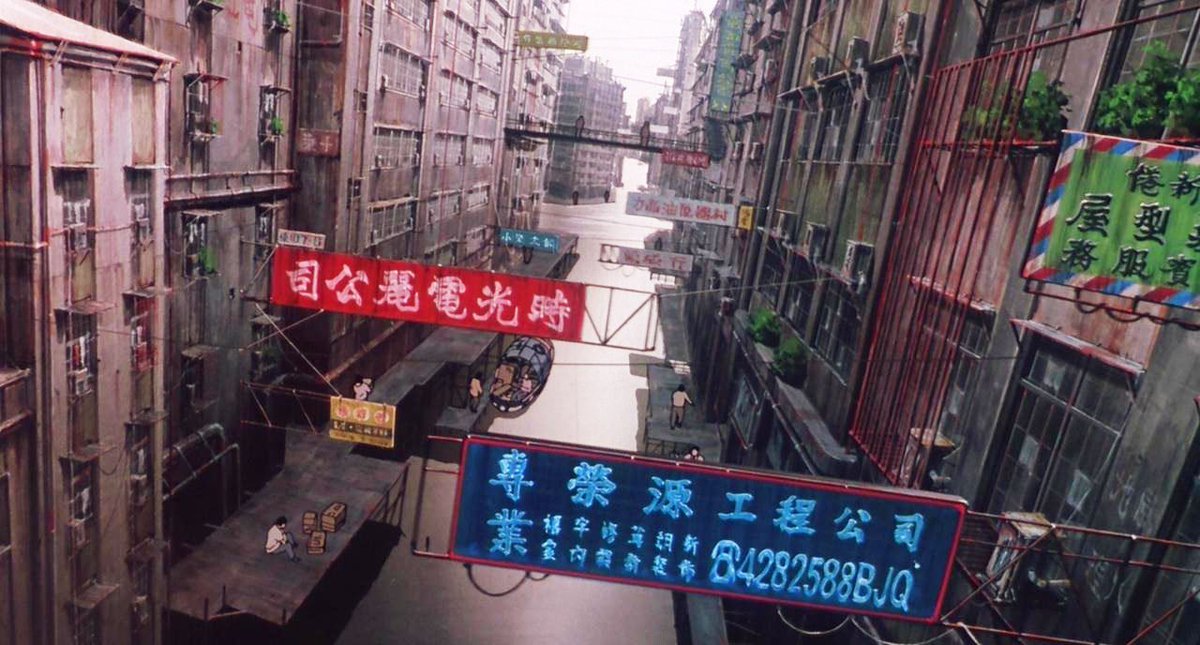 SciFiArchives's tweet photo. The stunning urban landscapes of Mamoru Oshii's 'Ghost in the Shell' (1995) https://t.co/VJUpJLLAe3