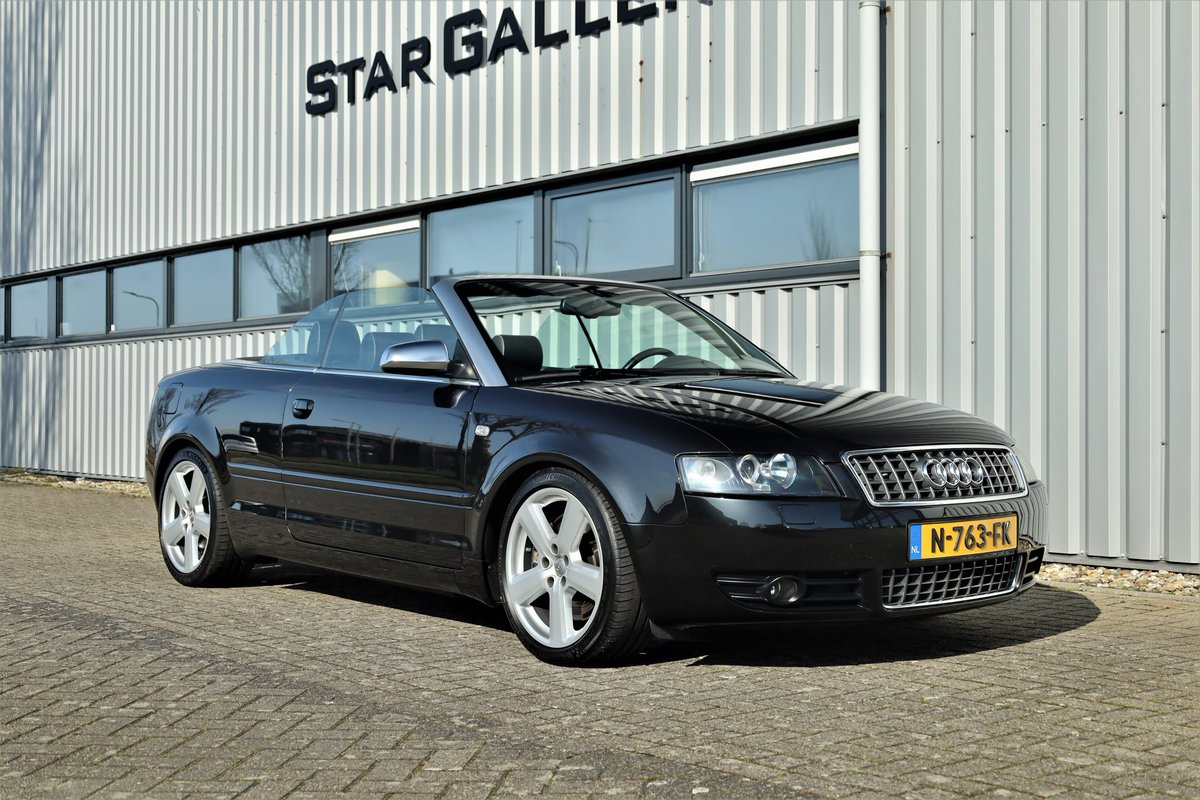 thestargallery's tweet photo. De sensationeel mooie Audi S4 cabrio met fijne extra's is verkocht! #Audi #cabrio #S4 #B6 #V8 #344pk #quattro #retesnel #sportief #compleet #topkleur #topconditie #youngtimer #historie #liefhebbergevonden https://t.co/DOdN6oqYg0 https://t.co/2BVwA3FzAI