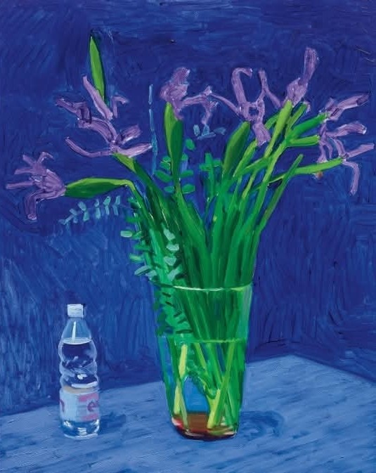 David Hockney Iris with Evian Bottle, 1996.