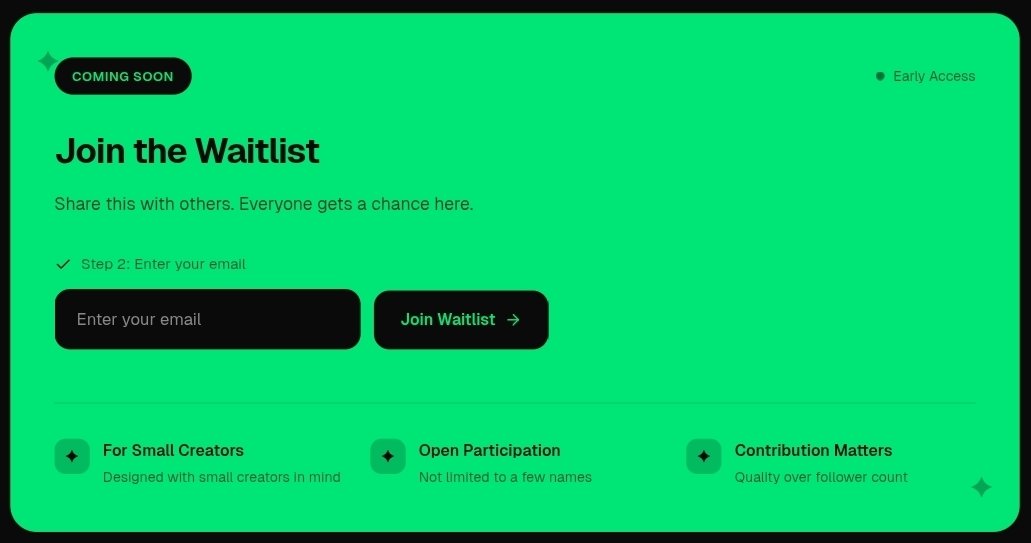 wyckoffweb's tweet photo. If You're a Small Creator, Get Early Access to @OriginalWorksHQ Now

👉 Head to: https://t.co/BLLCVhQptJ
- Enter your email address
- Submit to join the waitlist 

Share with others. Everyone gets an equal chance here.

More details soon! https://t.co/9c5Jc7vxz8