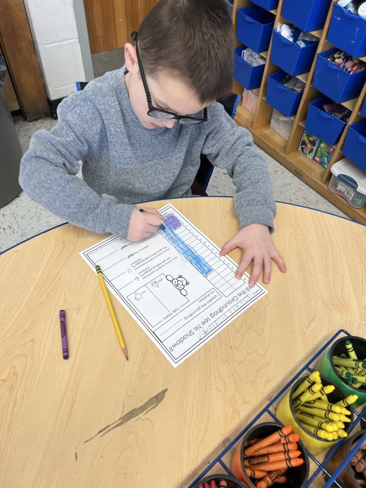 KeyportSchools's tweet photo. Groundhog fun in Mrs. Johnson’s class! We made predictions and graphed our data. https://t.co/hXtSwF8Qdi