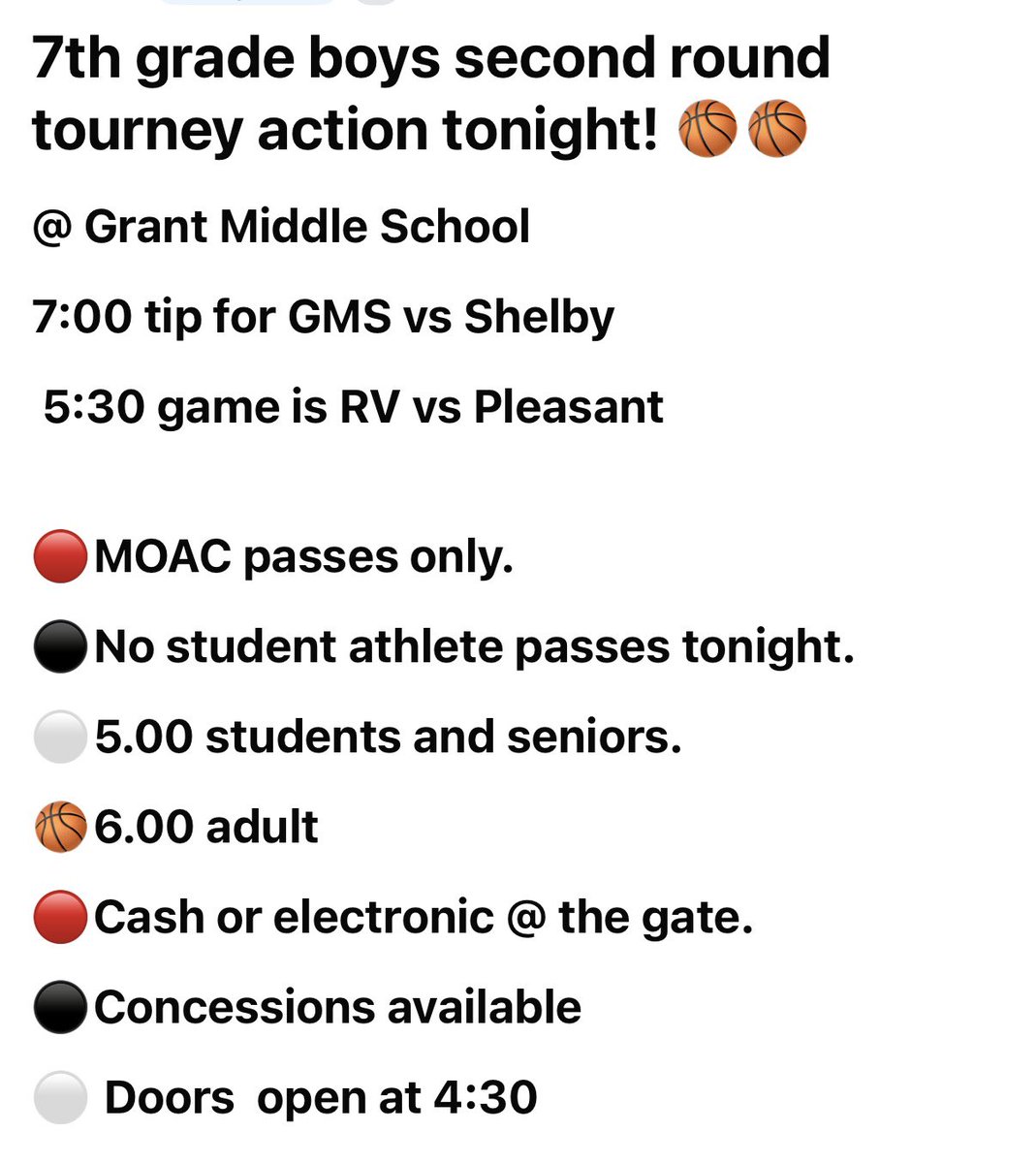 Grant Middle School Athletics tweet media