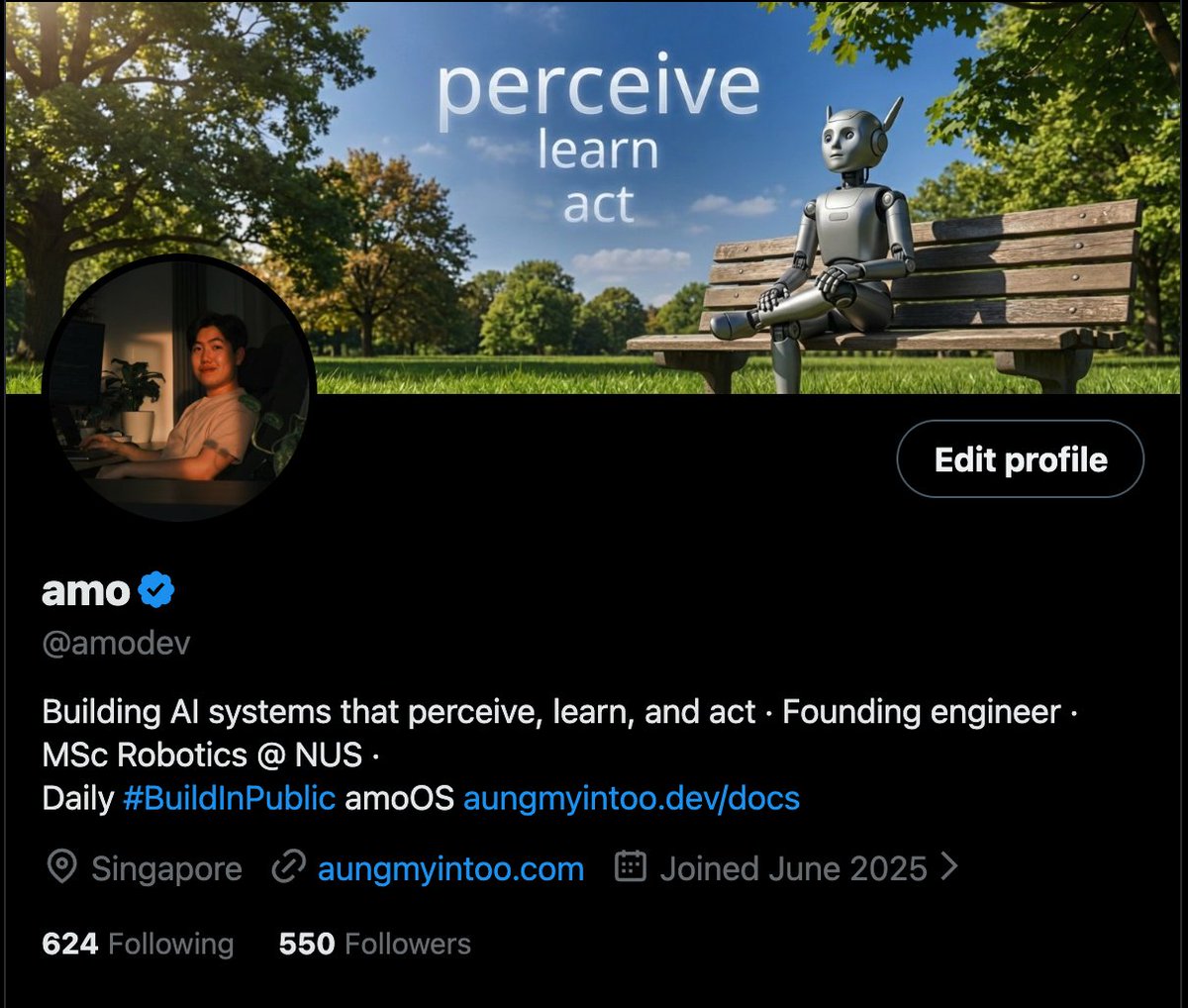 amodev's tweet image. 550 followers unlocked! 🎉  
New banner to match the vibe.

500 verified feels closer every day ( 403 now ) 🚀

Grateful for the builders, AI folks &amp;amp; robotics crew here , let's keep connecting.