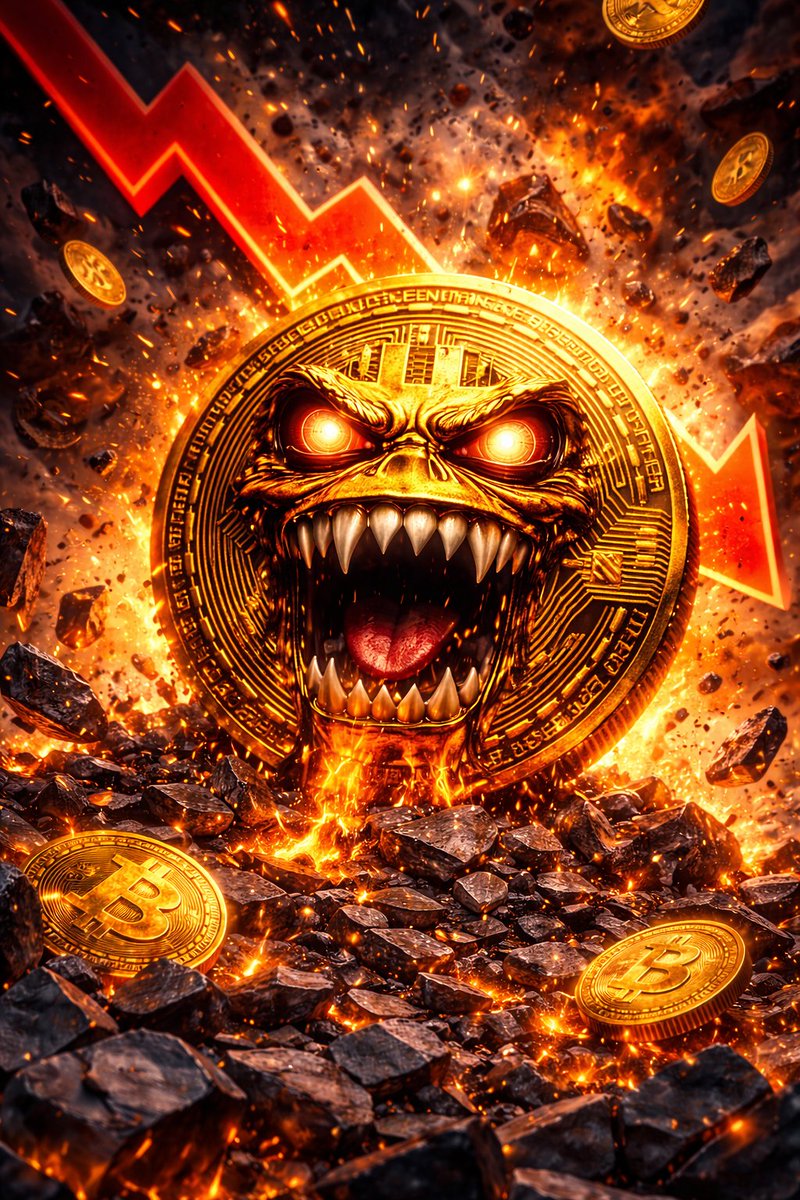 cassiancplpr's tweet photo. Bitcoin in a high-volatility bear market phase, where fear dominates sentiment and price pressure intensifies. The aggressive visual reflects panic selling, sharp drawdowns, and emotional market reactions often seen during macro uncertainty. https://t.co/cPAoYgzrvC