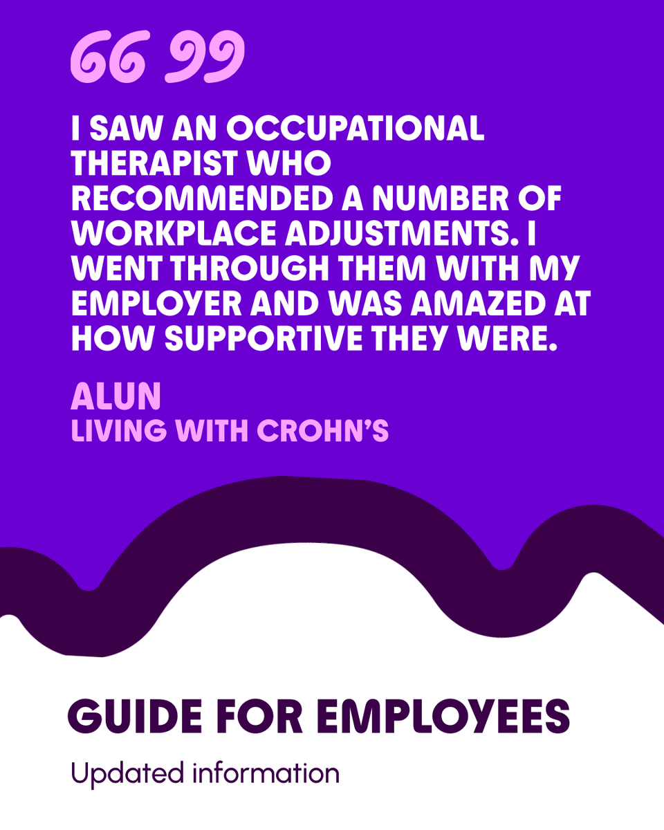 CrohnsColitisUK's tweet photo. Our updated information for employees is for anyone who is working or is thinking about working.

Read our information at: https://t.co/TMfzgcusRM

#Crohns #Colitis #InflammatoryBowelDisease #IBD https://t.co/RChp1XpJqH