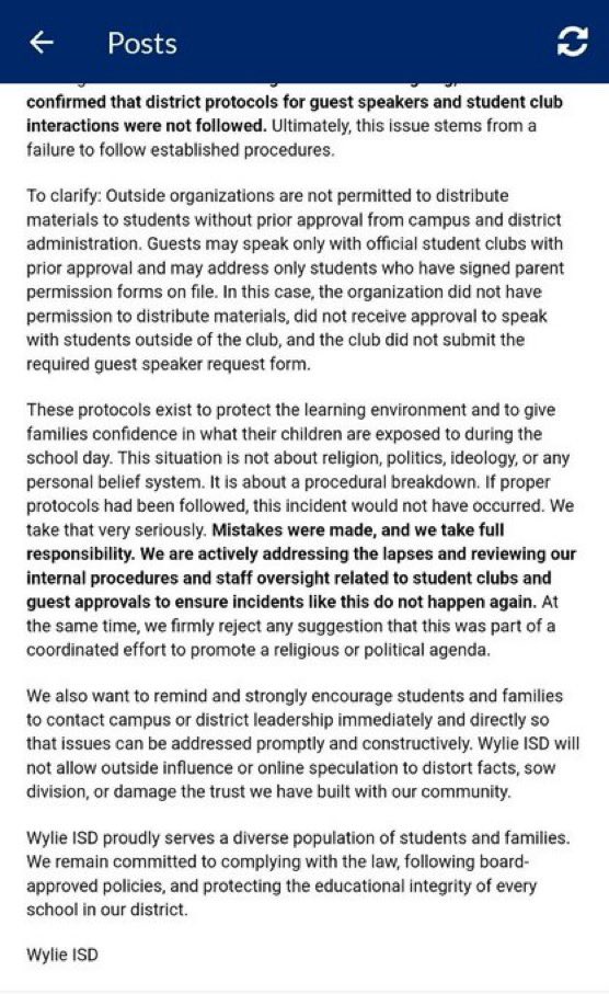 SarahisCensored's tweet image. Wylie ISD has released a statement regarding the unauthorized Islamic table set up at the front entrance of Wylie East High School.

“While that investigation remains ongoing, we have confirmed that district protocols for guest speakers and student club interactions were not