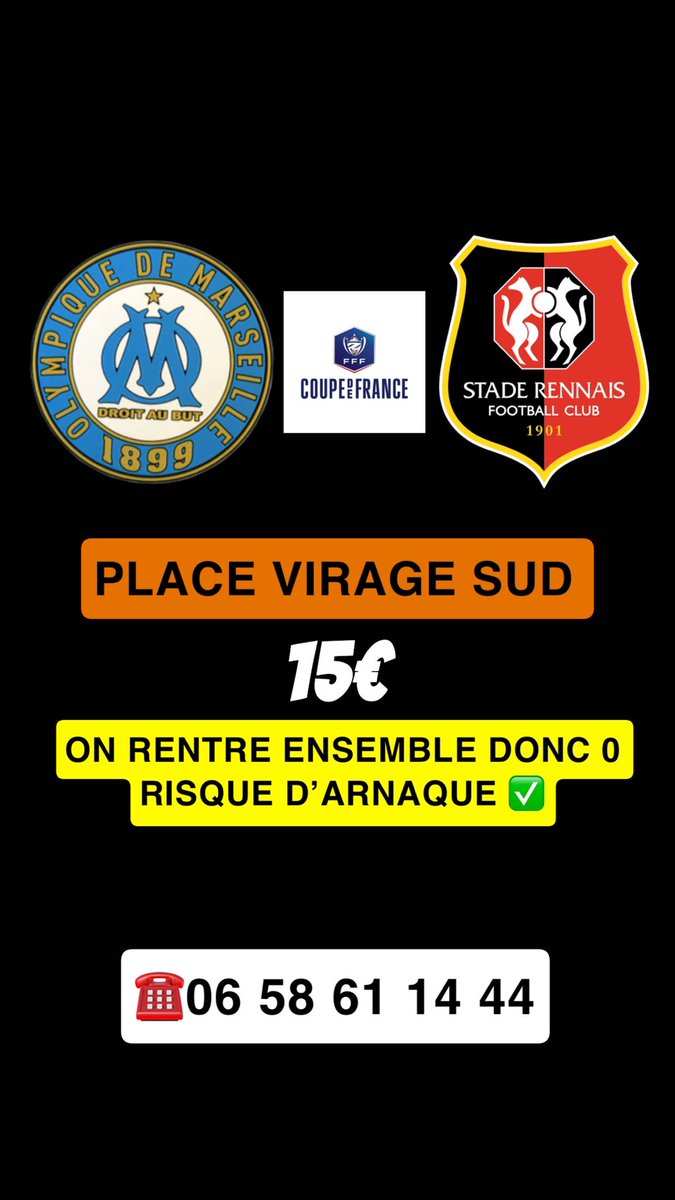 k99_lee's tweet photo. PLACE OM- RENNES VIRAGE SUD (on rentre ensemble donc zéro arnaque)✅, pour plus d’info mp ou numéro je réponds rapidement 👍🏽 https://t.co/IPFRuqOWB7