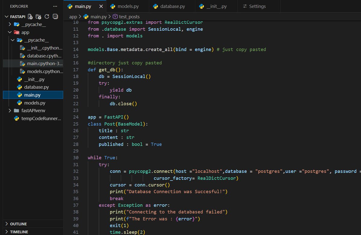 OmMishra11_33's tweet photo. Day 6: Back to the Grind. 🦾
3hr Uni lecture, 1 client video & Back/Biceps done.
Deep in SQL Alchemy models & dependencies.
Spent hours fixing naming errors, but PG Admin still isn't reflecting the table.
A puzzle for Day 7. 🫡
#BCA #FastAPI #SQLAlchemy #BuildInPublic https://t.co/fTFeWAG74Z