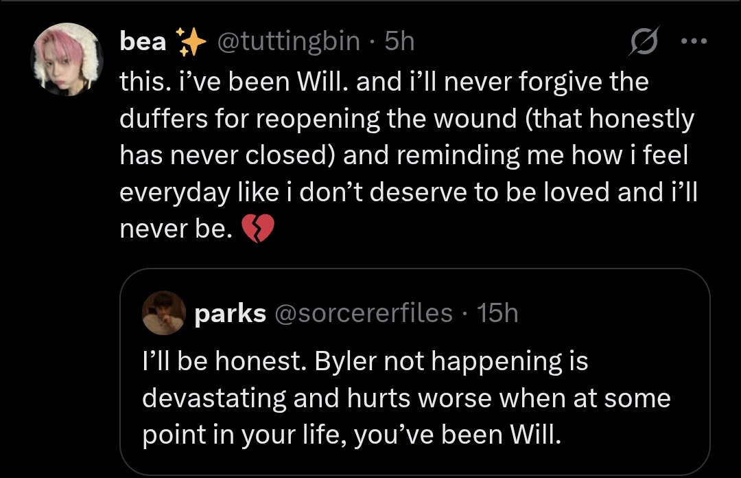 wraithology's tweet image. sorry but this tweet and the responses are so.... 😭 but i thought milevens were the ones self inserting???