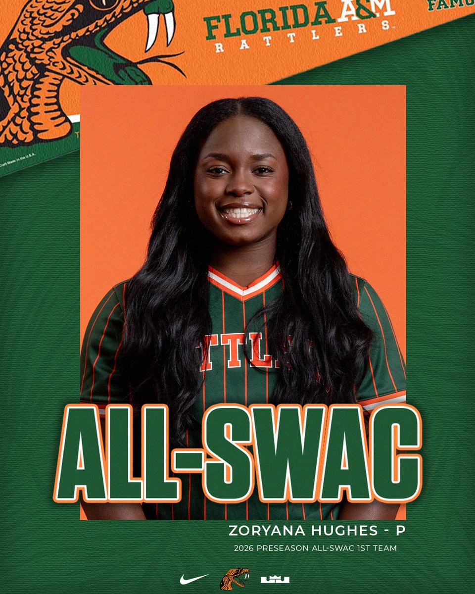 FAMU_Softball's tweet photo. ๐ฃ๐ฟ๐ฒ๐๐ฒ๐ฎ๐๐ผ๐ป ๐๐น๐น-๐ฆ๐ช๐๐ !
SWAC Pitcher of the Year - Amari Brown
All-SWAC 1st Team - Zoryana Hughes - P
All-SWAC 2nd Team - Ciara Maple - OF
All-SWAC 2nd Team - Samantha Smith - P
All-SWAC 2nd Team - Jamison Townsend - DP
All-SWAC 2nd Team - Amari Brown - P
#FangsUp https://t.co/OC1s6c0fUj