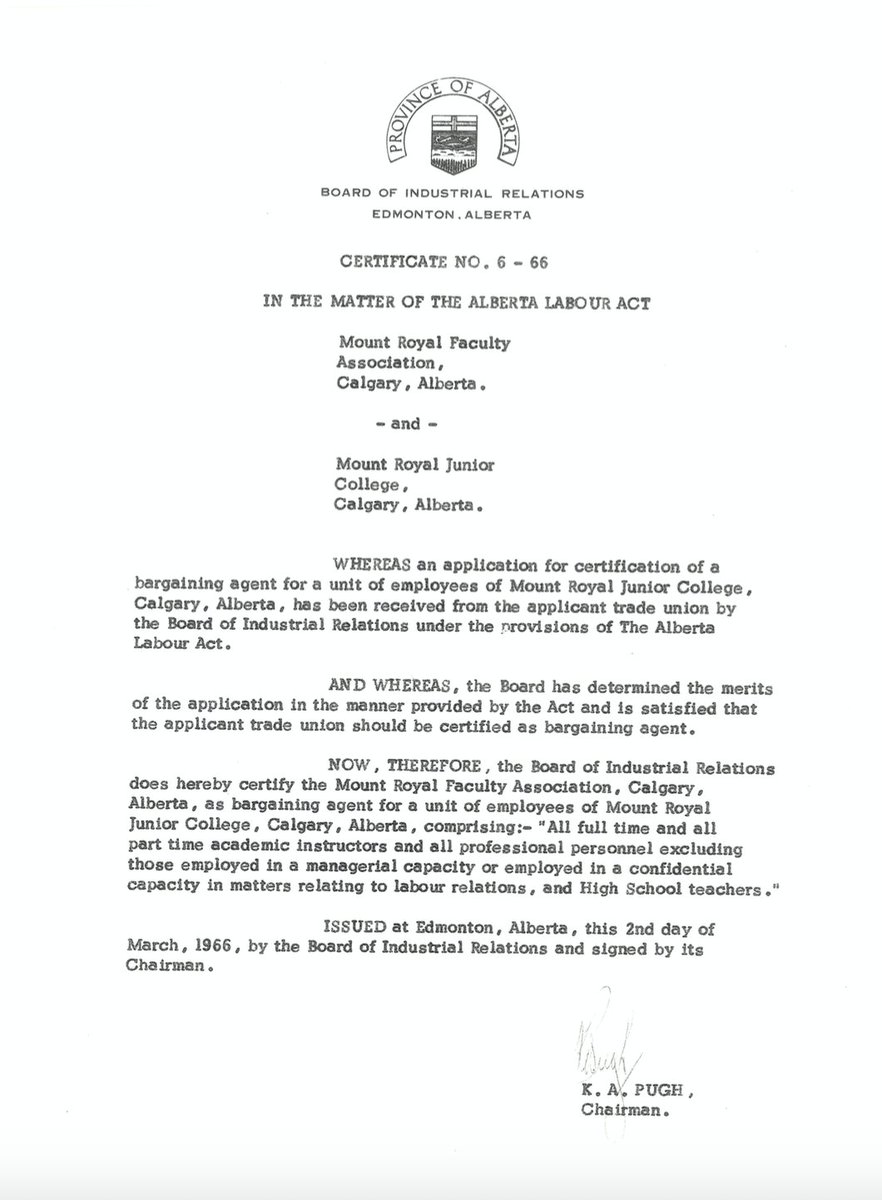 MRU Faculty Association tweet media