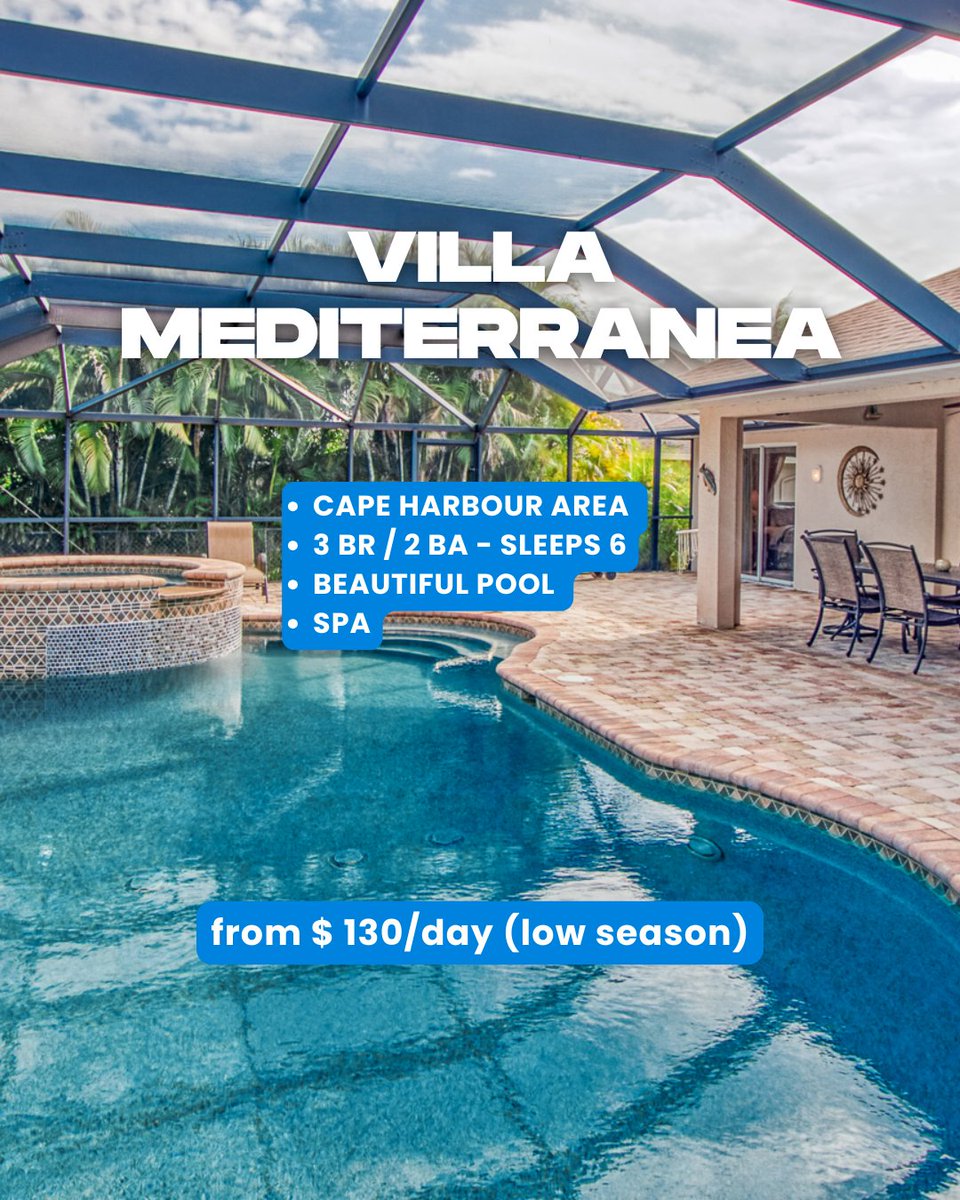 seabim's tweet image. Imagine mornings with coffee on the terrace, afternoons by the pool, and evenings filled with laughter. 😍
Seabim villas are perfect for families and friends who want space, comfort, and unforgettable experiences together.

Explore our villas: seabim.com

#CapeCoral