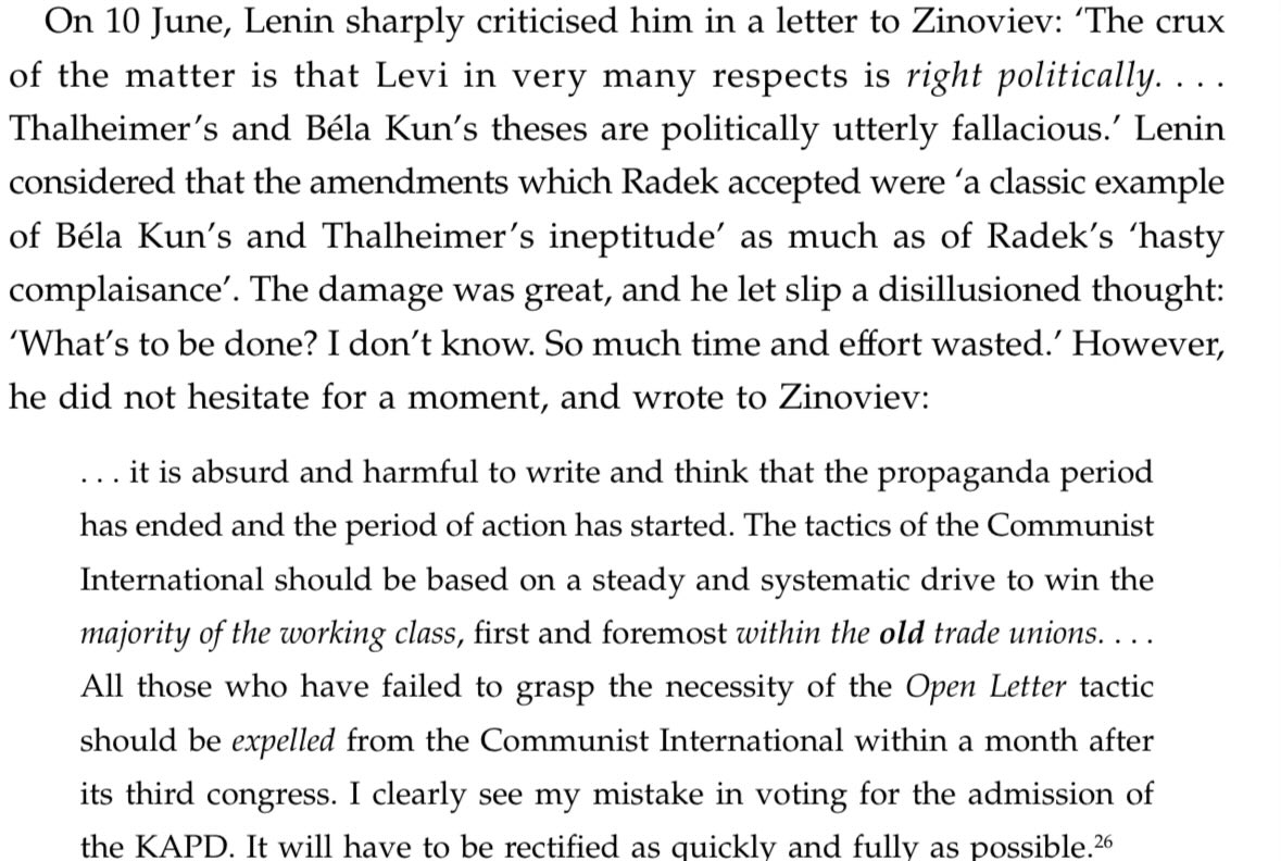 Lenin argued that the “steady and systematic drive to win a majority of the working class” was so vital that those who disagreed should be expelled from the Comintern