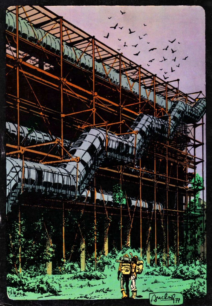 art by Claude Auclair for the back cover of Métal hurlant "End of the World" special (1978)