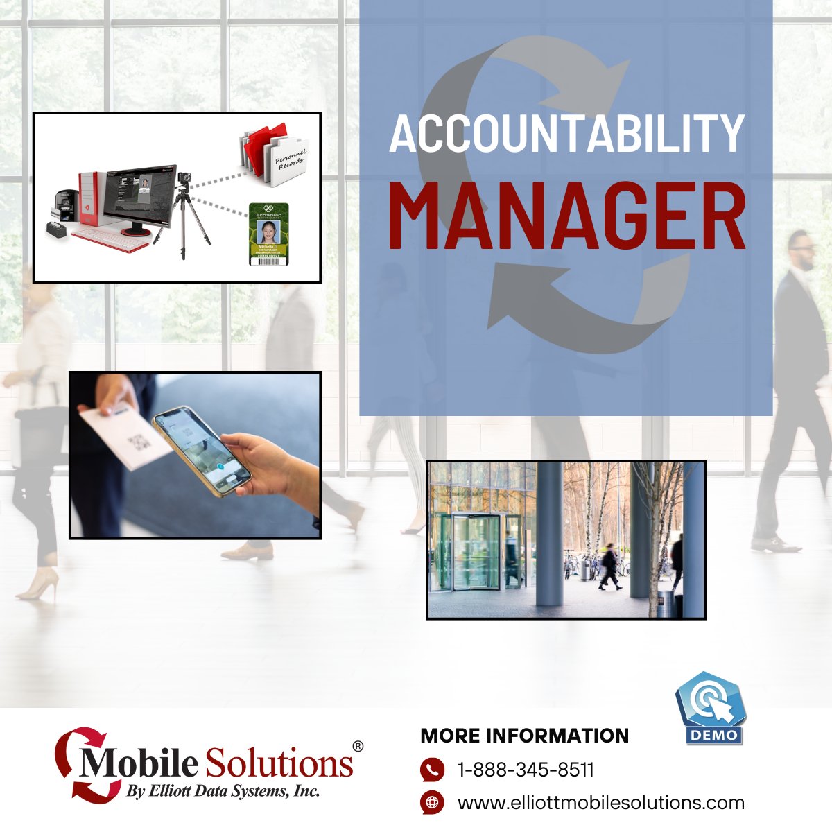 MS_ElliottData's tweet photo. Accountability Manager is a flexible, secure solution that streamlines how organizations identify, track, and manage employees and visitors. It supports compliance for documented workers and can be tailored to fit your operational needs. https://t.co/WHZ6KKY5Ij
