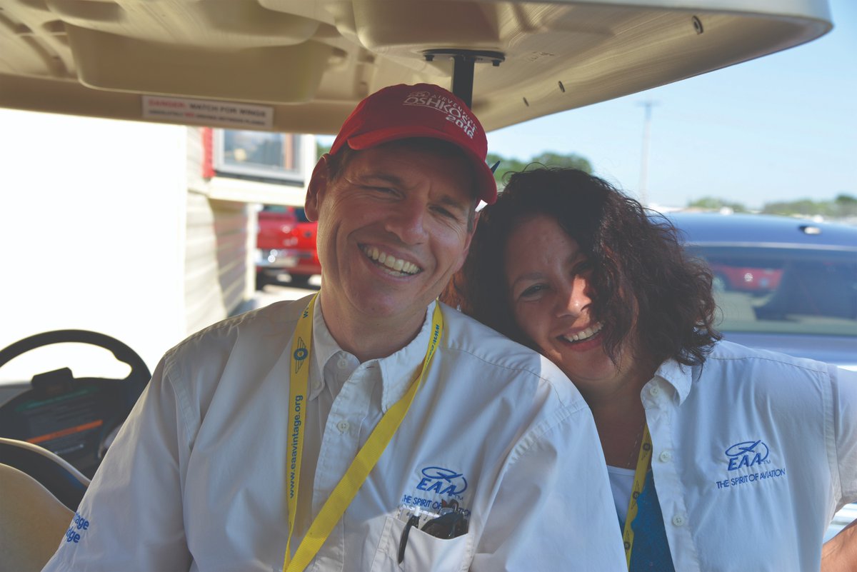 EAA's tweet image. Volunteer Spotlight: Tim and Liz Popp are a dynamic husband-and-wife team who have played a crucial role in the EAA community since their first Oshkosh fly-in in 1988. 

Read their story at: discover.eaa.org/Z6Yy50Y5Hpc

#Aviation #Avgeeks #Oshkosh #Volunteers
