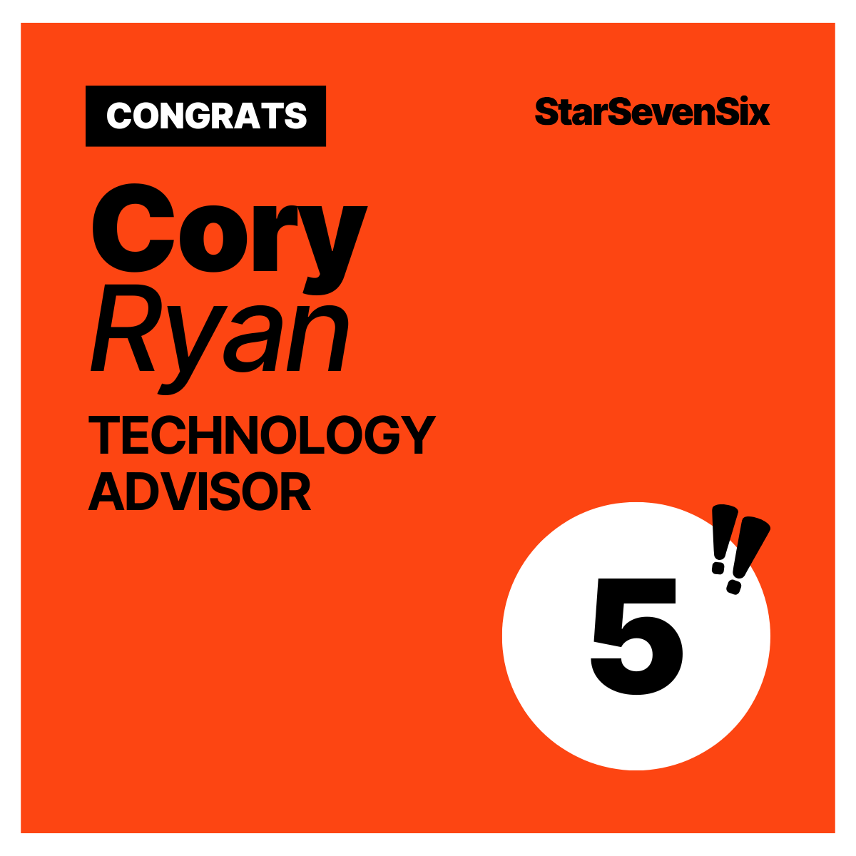 Join us in congratulating StarSevenSix Technology Advisor, Cory Ryan on 5 year with us! 🌟 Thank you for your diligence and dedication, Cory!   🙌

#FindYourPassion #WorkplaceCommunity #WorkAnniversary #WeAreStarSevenSix #StarTalent