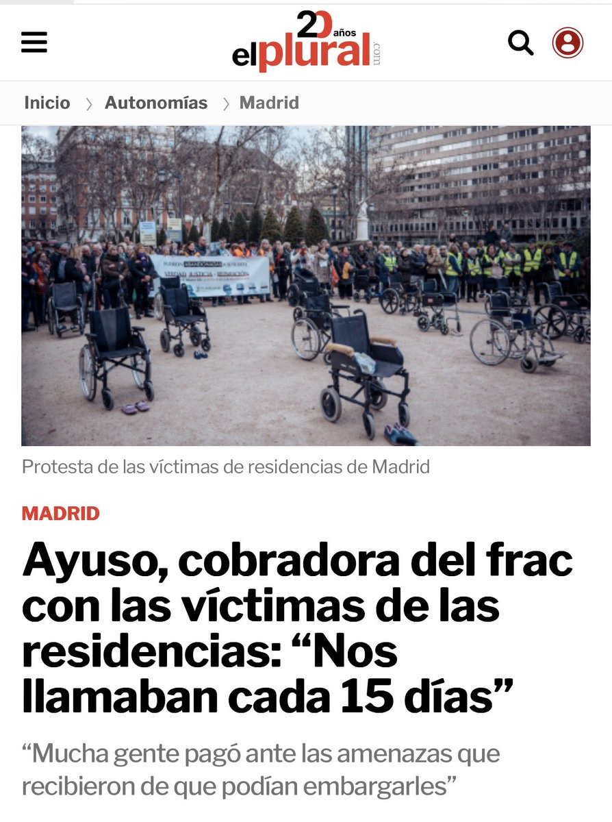 ‼️ La Comunidad de Madrid enviaba cartas cada 15 días amenazando con embargos a familias de víctimas de las residencias.

El Gobierno de Ayuso es la mezcla más peligrosa de incompetencia y crueldad.
elplural.com/autonomias/mad…