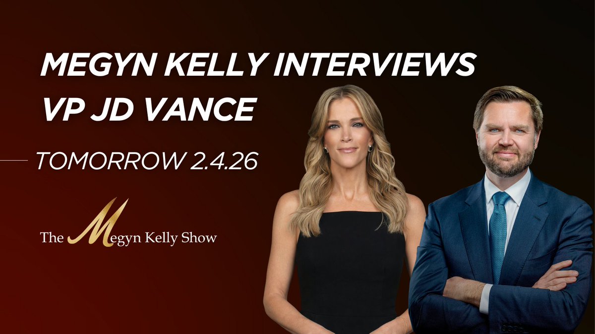 TOMORROW on The <a href="/MegynKellyShow/">The Megyn Kelly Show</a>:

@MegynKelly x <a href="/VP/">Vice President JD Vance</a> <a href="/JDVance/">JD Vance</a> 

On The Megyn Kelly Channel <a href="/SIRIUSXM/">SiriusXM</a> 111 and all platforms after. Subscribe:
youtube.com/c/MegynKelly?s…

podcasts.apple.com/us/podcast/the…

open.spotify.com/show/0awxEJH88…