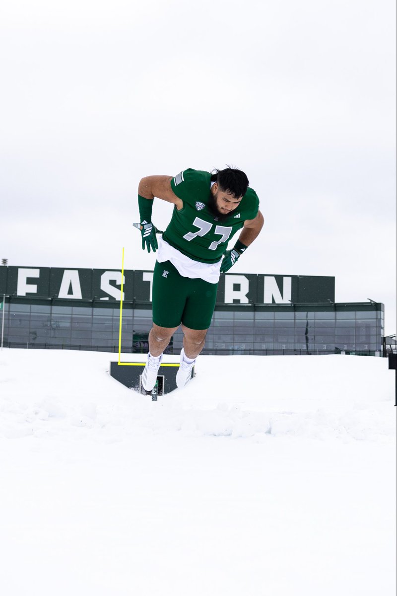 BallLike77's tweet photo. Thank you @Coach_Creighton and @EMUFB for a great visit this weekend. My brothers and I had a great time in Ypsilanti. Love the standards and culture you folks are building at #TheFactory https://t.co/kz5RjYpl5Z