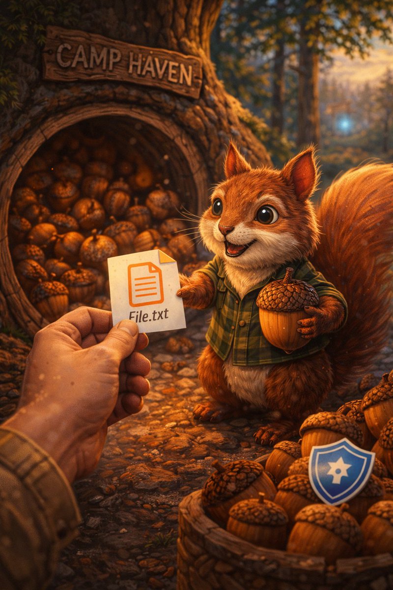 Handing Dexter my digital acorn to stash for the cold months ahead. Just like his acorns, these files matter when conditions change. Preparing early with secure, verifiable storage feels like the smartest survival instinct. <a href="/DataHaven_xyz/">DataHaven 🫎</a>