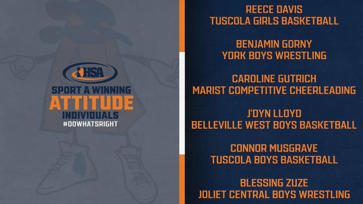 It’s Add A. Tuesdays! Congratulations to these individuals on being noticed by <a href="/IHSAOfficials/">IHSA Officials</a> for their demonstration of great #sportsmanship this winter! Way to set an example and #DoWhatsRight!