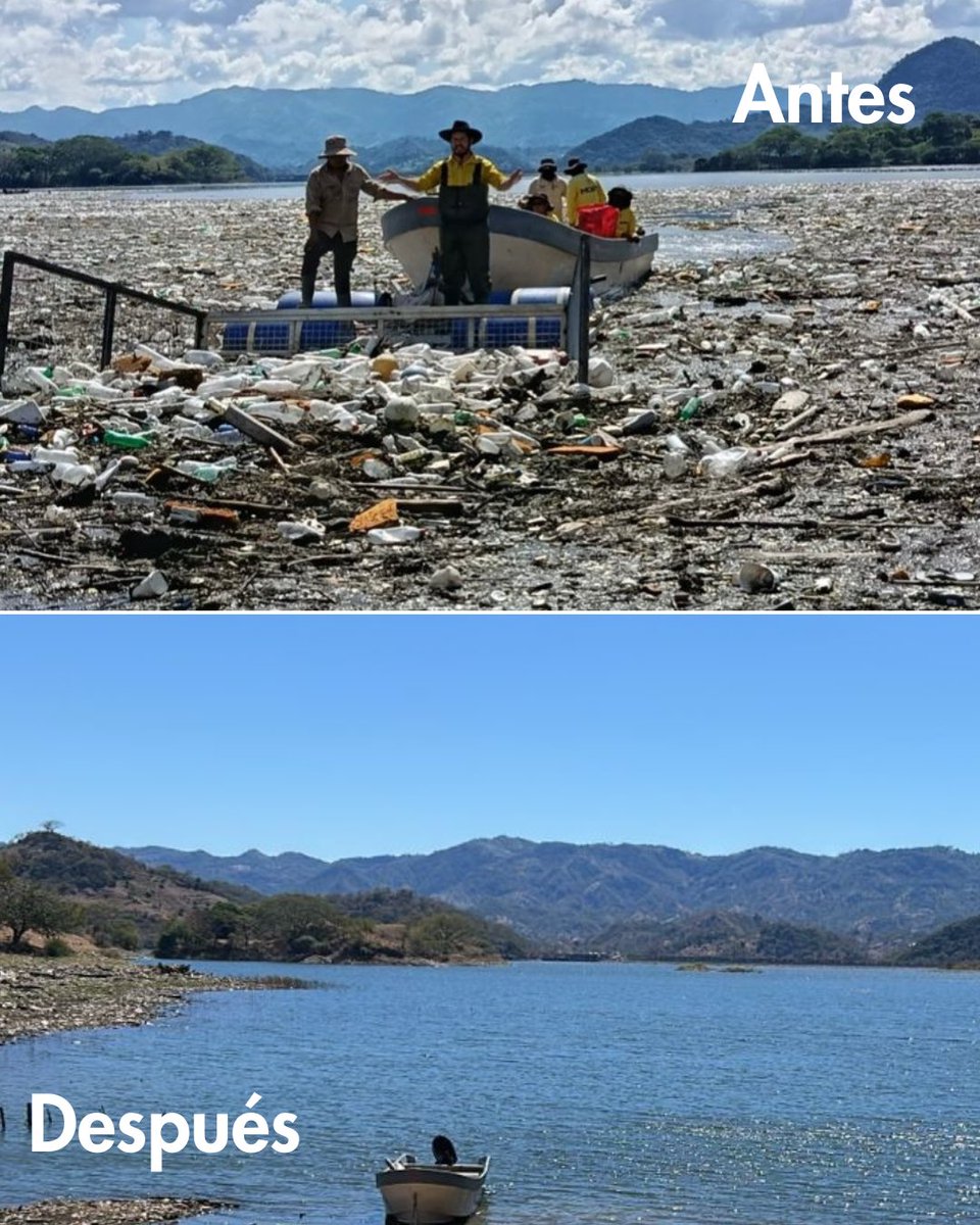 Este es el resultado de las labores de limpieza en el Lago Suchitlán.

Toneladas de desechos, especialmente plástico, dejaron de contaminar la zona y afectar a quienes viven alrededor del lago.