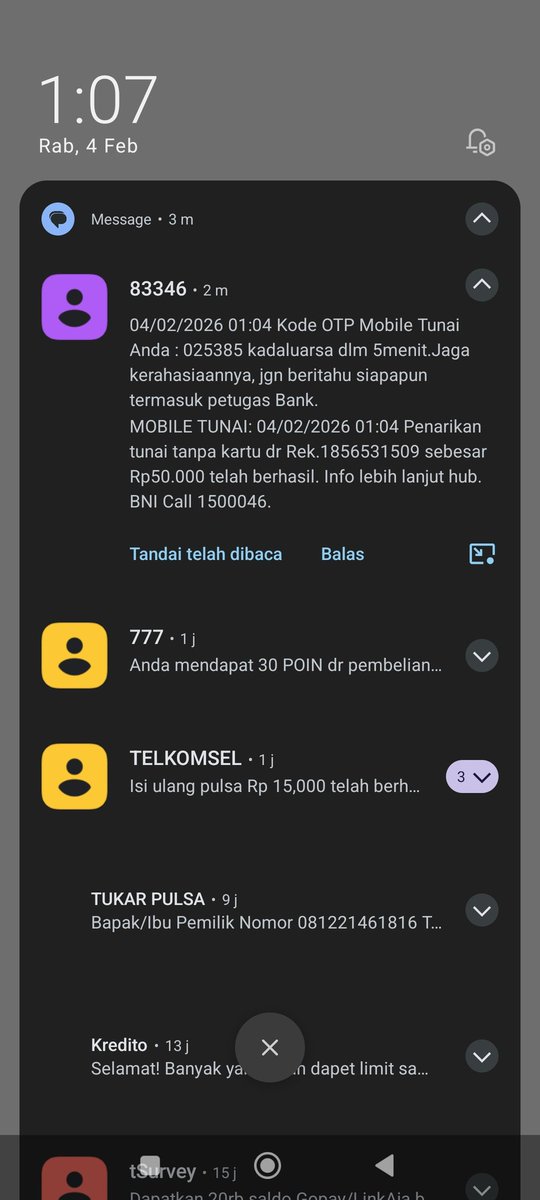 CsAysh's tweet photo. @BNICustomerCare Tarik Tunai gagal saldo terpotong gimana ini, saldo belum balik juga https://t.co/snzEifGCLB