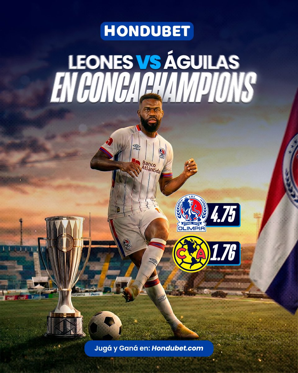 🦁⚔️🦅 Leones vs Águilas. Noche de CONCACAF, noche de billete.

La pasión se juega a otro nivel y las cuotas ya están listas.
¿Vas con Olimpia o con el América? 🔥

⚽️ Entrá, jugá y ganá

#Concachampions #Hondubet #Olimpia #ClubAmérica #SeJuegaEnHondubet