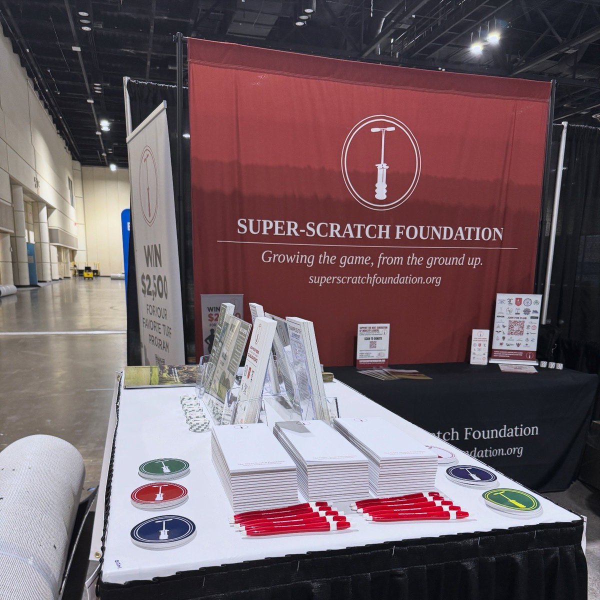 SSCF_Foundation's tweet photo. Stickers in a few colors of popular turf programs…wonder which one will run out first? Stop by booth 1400 to grab yours (along with some other swag) and enter our scholarship giveaway raffle for your chance to earn a $2,500 scholarship for your favorite school. https://t.co/sxrGLPFzyN