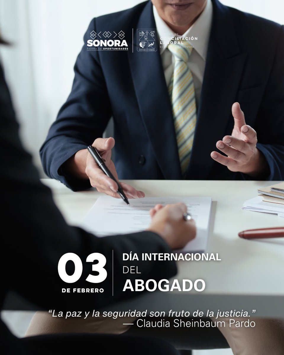 La justicia se construye con diálogo. ⚖️🤝

En el Día Internacional del Abogado, reconocemos a quienes hacen de la ley un instrumento de armonía social. En el Centro de Conciliación Laboral, valoramos su papel como facilitadores de soluciones. 📜✨

#CCLSONORA #DíaDelAbogado