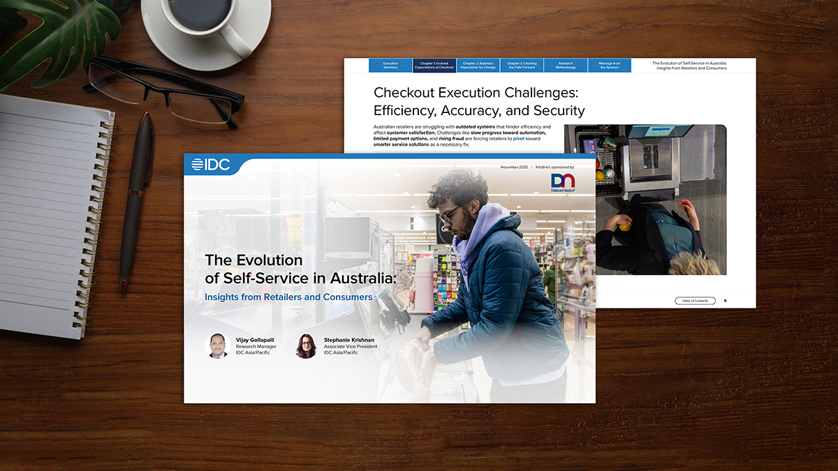 DieboldNixdorf's tweet image. Consumers want faster, more flexible #checkout. #Retail staff want tools that remove friction. Modern self‑service can do both.
Our latest IDC InfoBrief shows how Australian #retailers are adapting to protect margins while improving CX. Download now → dbdnx.co/4qvE4wA