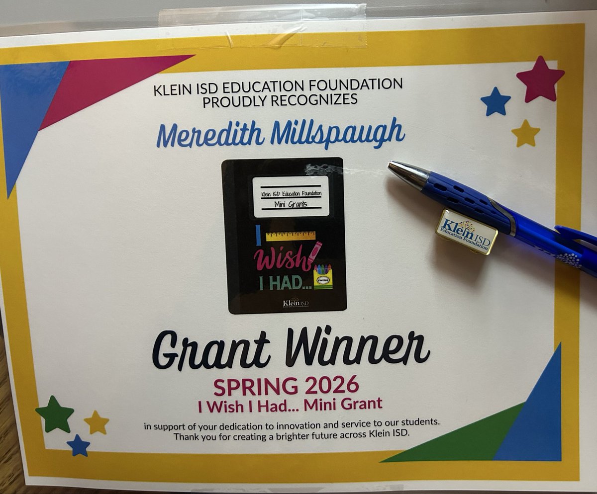 MMillspaugh_TX's tweet photo. So excited to have been awarded a mini grant from Klein ISD’s Educational Foundation to help buy resources for my psychology classes’ hands-on labs and PBL projects! I can finally buy a brain! 🧠 @KleinISD @KleinCollins https://t.co/T0PoQQRb2j