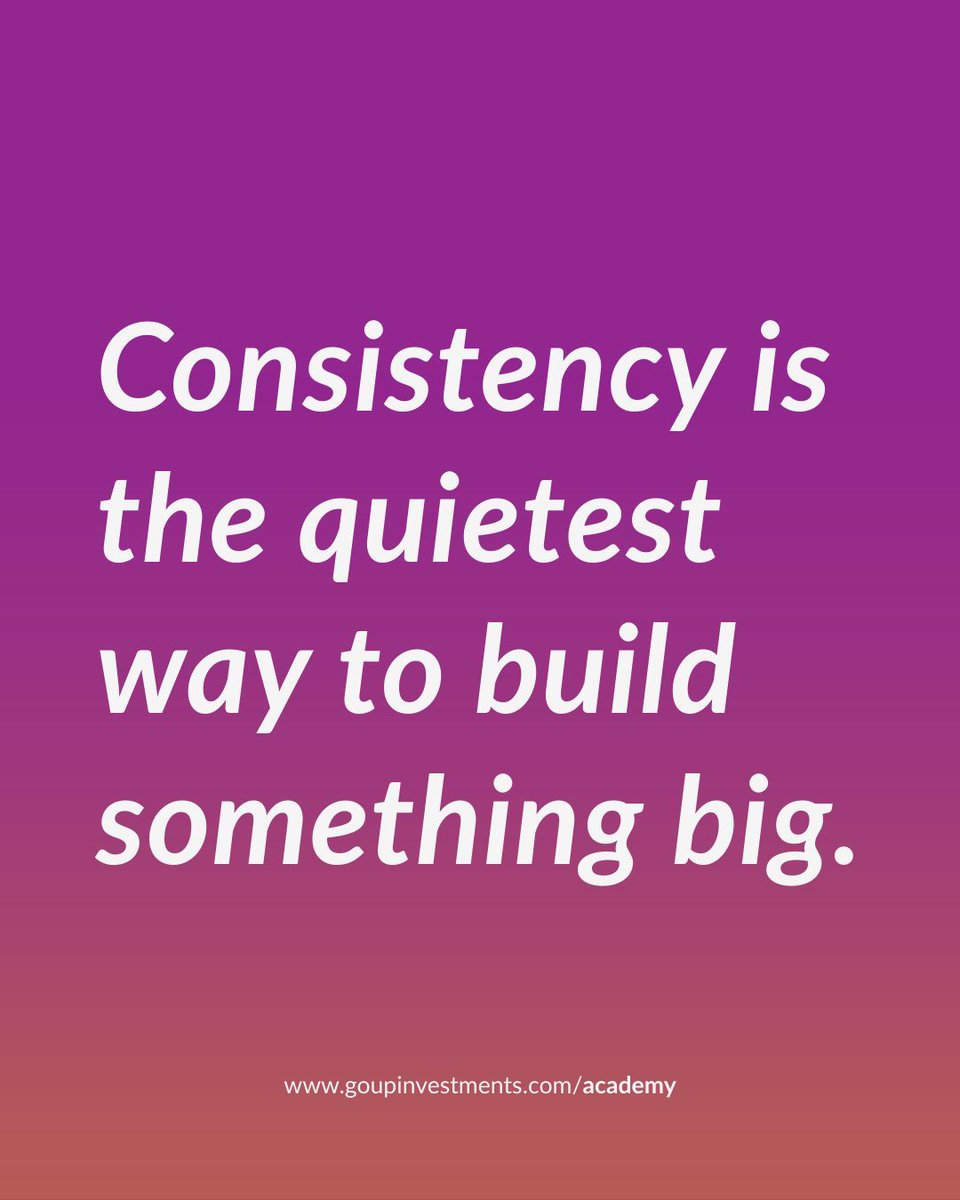goupinvestments's tweet photo. Small habits are rarely flashy, but they are the ones that actually change your life over time, so do not be afraid of the slow progress that others cannot see yet. Real wealth is not a loud event, but rather the result of the quiet choices you make every single day. https://t.co/LVrWGJBfu1