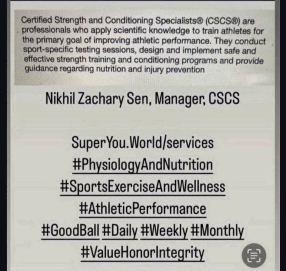 NikhilZSen's tweet photo. Great Value Any Situation πβΎοΈβ½οΈπππΎππ»ββοΈπ₯#AndMore
#AllSportsPerformance
#FamilyToSportsMedicine
#StrengthAndConditioningFitness
#AllIndustriesService #PhysiologyNutritionalHealth #CPT #CSCS #AthleticPerformanceAndCoaching #SportsBusiness #SportMG
https://t.co/bIhuTWwb5J https://t.co/5oh2wRn9Kj