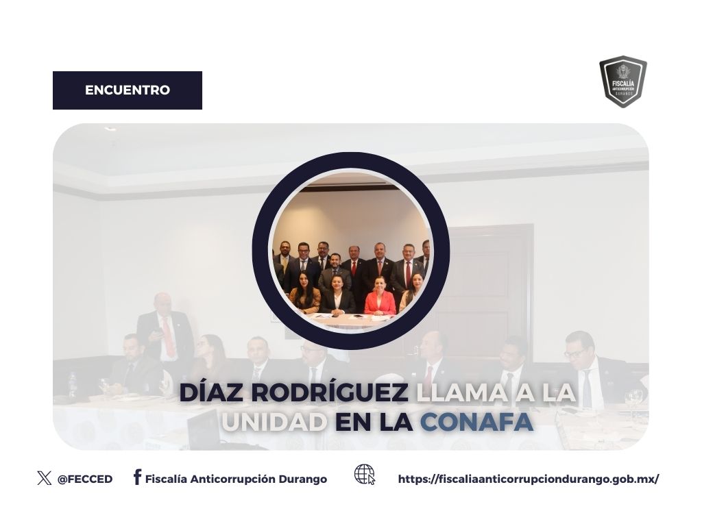 ⚖️ El Fiscal Anticorrupción de Durango, Noel Díaz Rodríguez, hizo un llamado a la unidad de la CONAFA, reconociendo la experiencia y compromiso de sus pares en el país.
#CONAFA #FiscalíasAnticorrupción #UnidadInstitucional #FECCED 
fiscaliaanticorrupciondurango.gob.mx/2026/02/03/lla…
