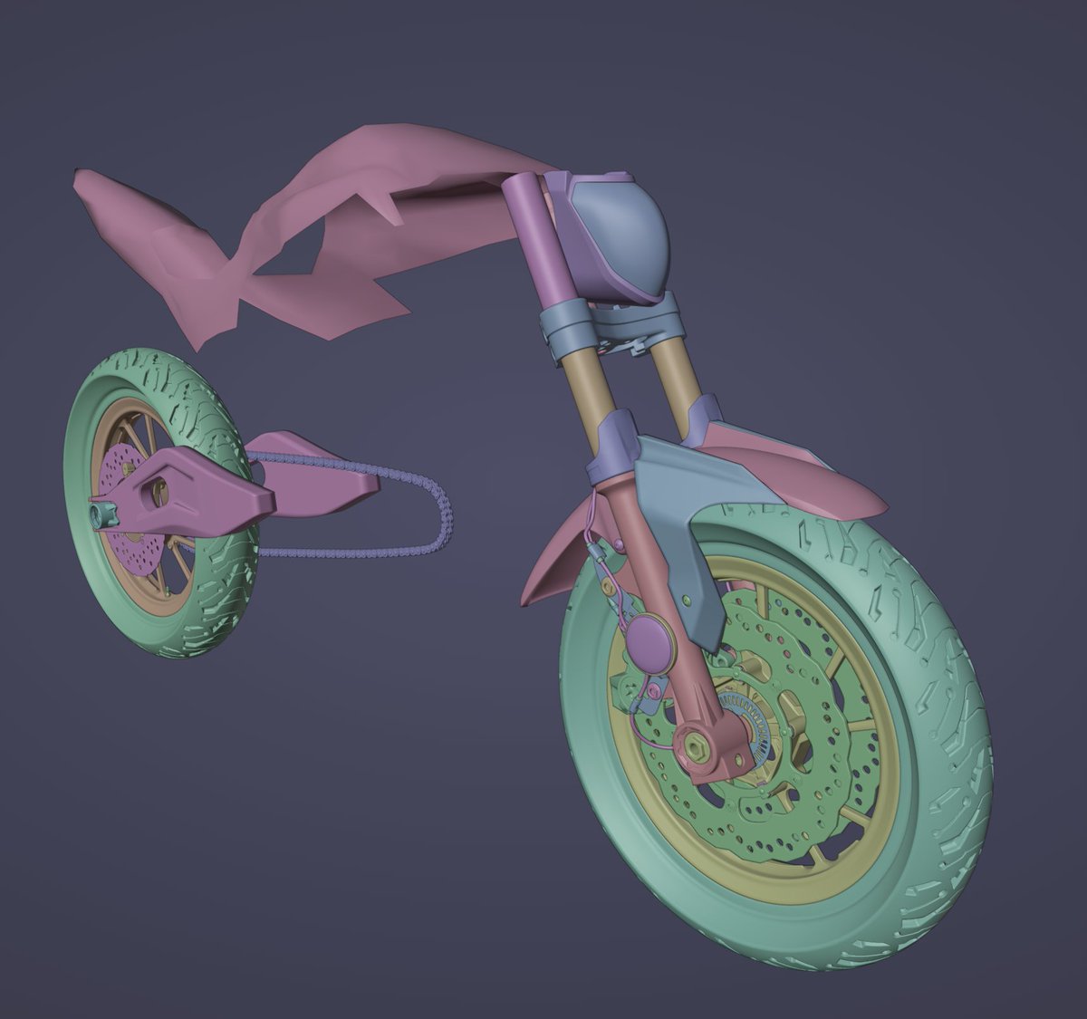 added headlight and under bracket comp.

#b3d #blender #3dart #3dmodeling