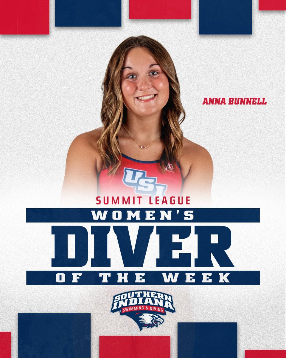 USIAthletics's tweet photo. 🌟𝓓𝓲𝓿𝓮𝓻 𝓸𝓯 𝓽𝓱𝓮 𝓦𝓮𝓮𝓴🌟

@usi_swimdive sophomore Anna Bunnell was named the Kwik Star Women's Diver of the Week, following her impressive first-place finishes in the one and three-meter events against Evansville.

🔗https://t.co/fbs66S8Www

🦅🏀 #GoUSIEagles #ReachTheSummit