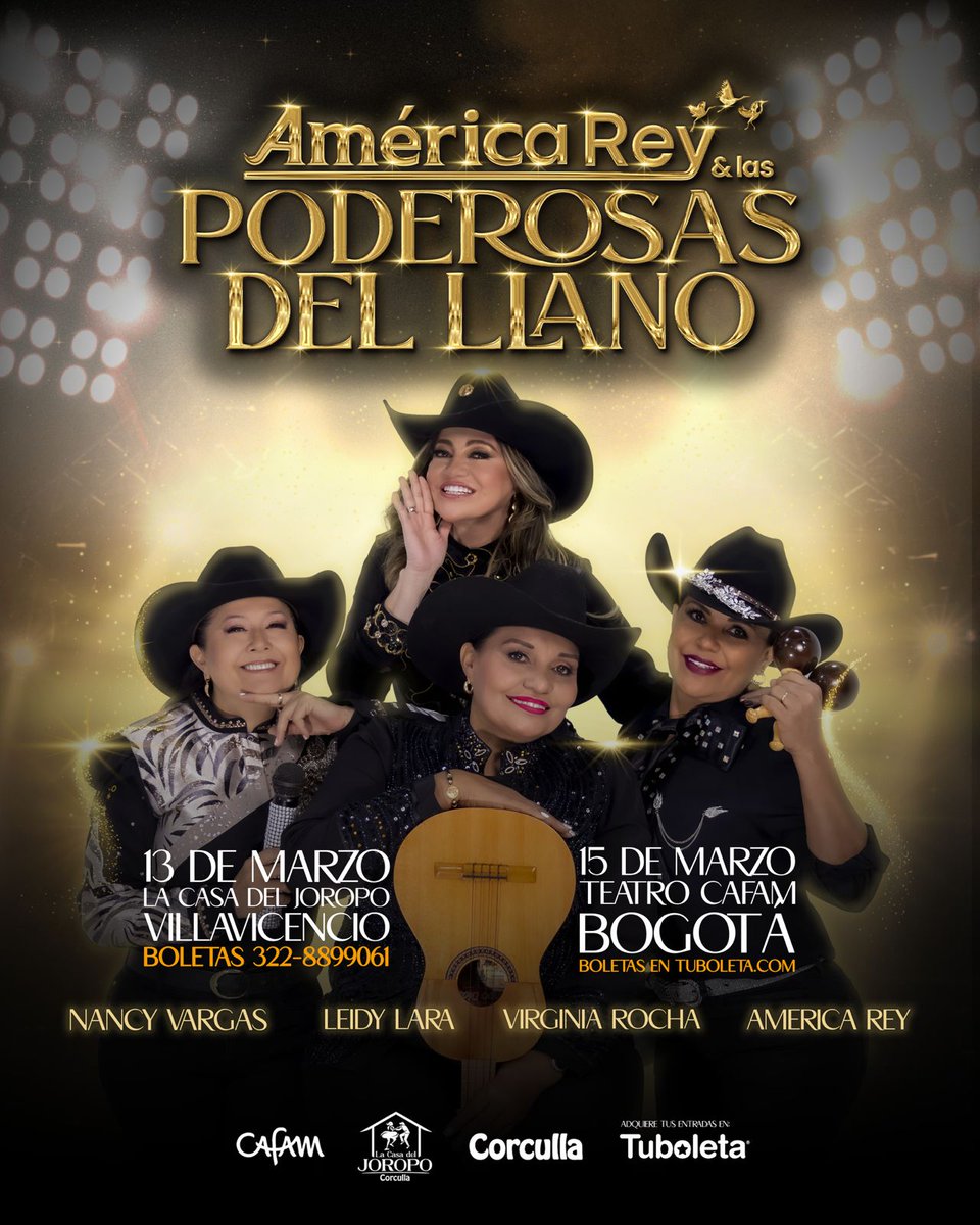 Estas veteranas empujan el relevo de generación en el #joropo. Amadrinaron a las cantantes jóvenes Caro Reina, Yesica Rivera, Yuri Castañeda y Maye Aroca.

Apoyemos liderazgo femenino. Concierto Bogotá
Compra tuboleta.com

Grammy <a href="/karolg/">LABICHOTA</a> <a href="/ClaudiaElenaV/">Claudia Elena</a> <a href="/CLAUDIABAHAMON/">claudiabahamon</a>