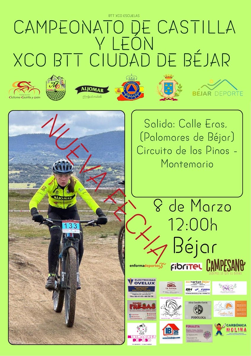 ciclismobejar's tweet photo. ❄️🌨️ Las previsiones meteorológicas no son las más positivas para la semana y fin de semana en Béjar
Lamentándolo enormemente nos vemos en la necesidad de aplazar el 🚵‍♀️🚵‍♂️ XCO BTT Ciudad de Béjar | Campeonato CyL BTT Escuelas @FCiclismoCyL 🏆
🗓️ nueva fecha: 8 de marzo
🙏GRACIAS https://t.co/X4wr8T3rt8