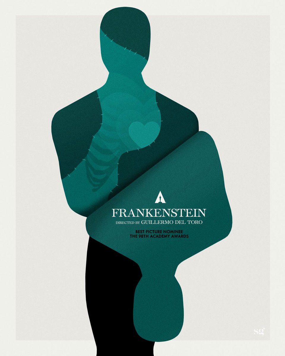 SG_Posters's tweet photo. @bugoniafilm @TheAcademy @FocusFeatures No. 3 of my #Oscars2026 poster series is for @RealGDT’s absolutely gorgeous #FRANKENSTEIN. https://t.co/o1j6nWXYrg