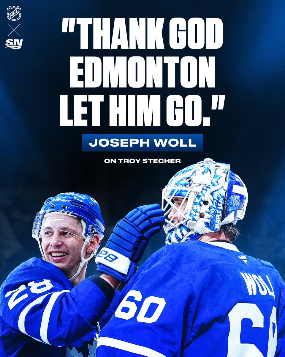 Joseph Woll: big Troy Stecher guy 🙌

📺: Maple Leafs vs. Oilers TONIGHT at 8:30pm ET / 6:30pm MT on Sportsnet
