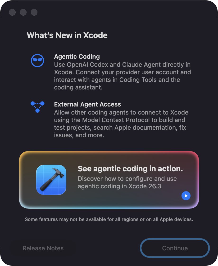 aaronp613's tweet image. Here is the new splash screen in Xcode 26.3