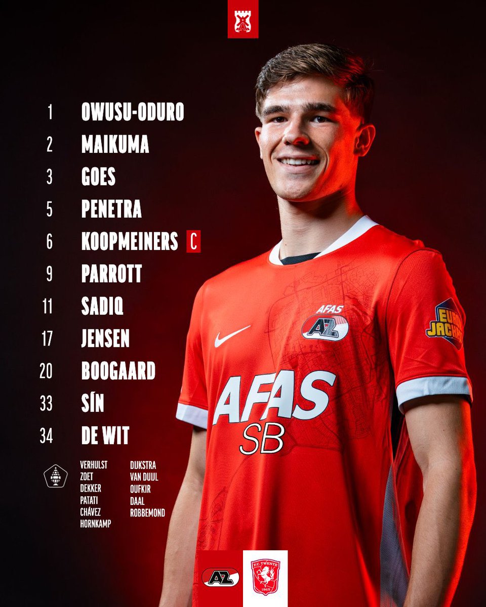 🔴 AZ ESCALADO!

📋 Owusu-Oduro, Maikuma, Penetra, Goes, Mees de Wit, Peer Koopmeiners, Boogaard, Sín, Jensen, Parrott, Sadiq.

➡️ TRANSMISSÃO AO VIVO:

youtube.com/live/goAWoWryM…

#AZ #aztwe #TOTOKNVBBeker