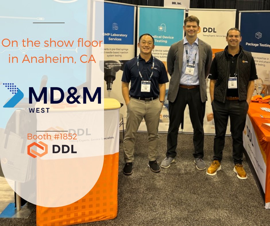 DDLIncorporated's tweet image. Brought our badges and our best West Coast vibes.
MD&amp;amp;M West  today, and we’ll be in Anaheim through Feb 5 at the Anaheim Convention Center, Booth #1852. 

#MedTech #MedicalDevices #ProductTesting #MaterialsTesting #PackagingTesting
