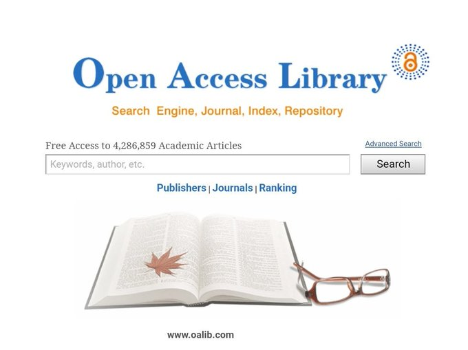 موقع رهيب للي يدور بحوث علميه أو أكاديمية .. فيه أكثر من ٤ ملايين بحث علمي مُزوّده بالمراجع  oalib.com  الموقع مخصص للبحوث باللغة الإنجليزية   لمن يبحث عن موقع مختص بالبحوث العربيه يزور : الباحث العلمي  scholar.google.comجامع البحوث  b7oth.com👇👇