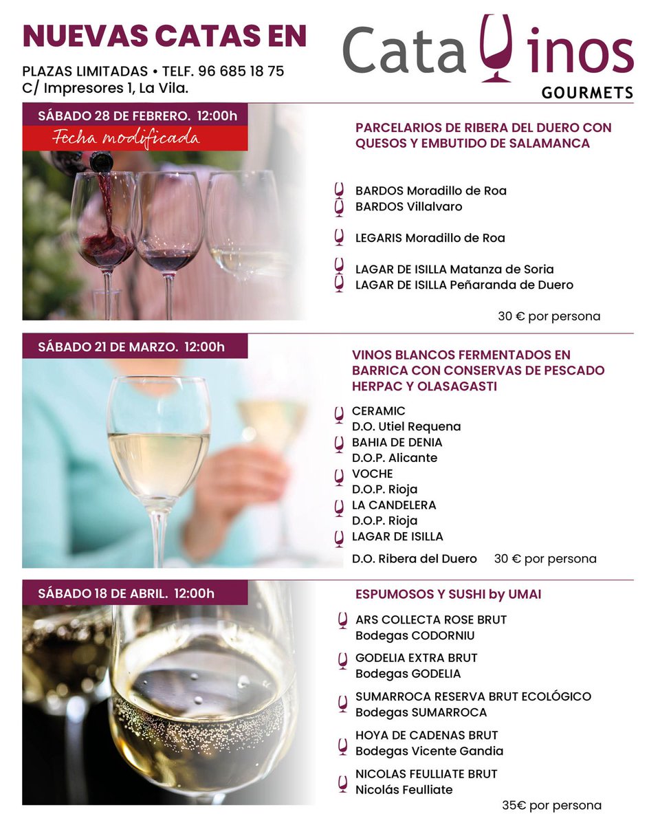 Próximas catas de nuestra compañera <a href="/Marichel_Lopez/">Marichel López Catalá</a> en #Villajoyosa junto a Pedro Juan (Catavino) ¡Reservas abiertas y plazas limitadas para 3 CATAS con #maridaje a 2 VOCES!
#Enoturismo #CostaBlanca
wineandtwits.wordpress.com/2026/02/03/vue…